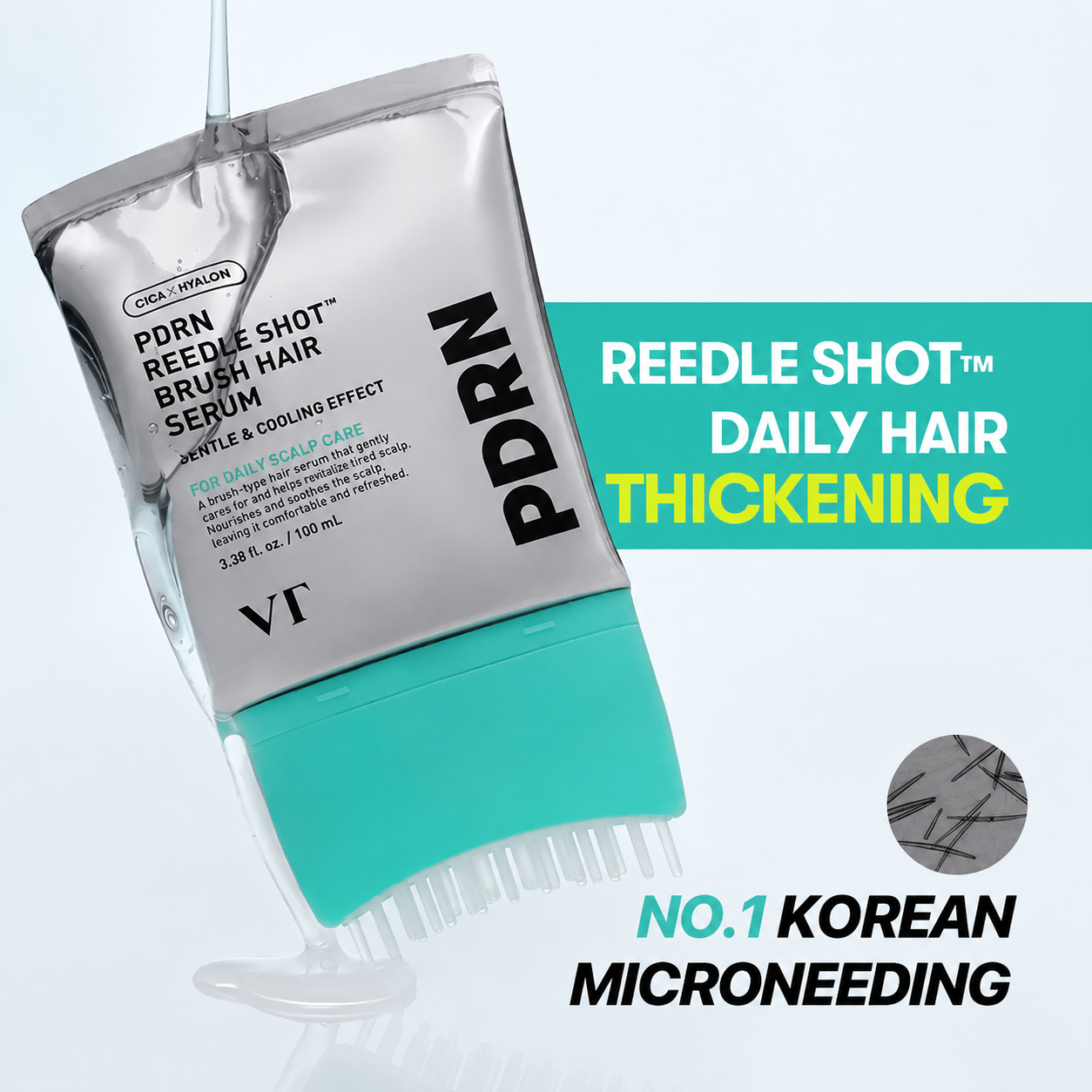VT Cosmetics PDRN Reedle Shot Hair Brush Serum